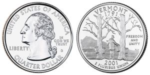 Vermont State Quarter 2001 Denver Mint