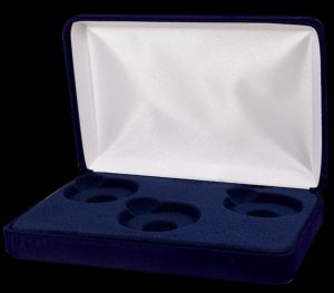 Velvet Gift Box for Three Coin Capsules 26mm to 40mm in Diameter #VSB2