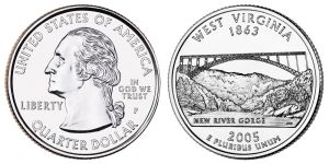 West Virginia State Quarter 2005 Philadelphia Mint