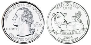Wisconsin State Quarter 2004 Philadelphia Mint