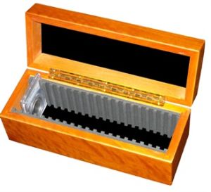 Wood Storage Box for 20 Certified Coins (Slabs) 