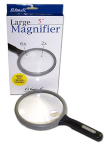 Whitman Large 5" Round Magnifier with 2X Magnification #2130