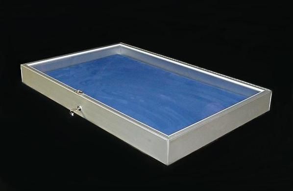aluminum glass display case for cards Large Trade Show Case,Graded Card Display Frame with Lock Compact size fits perfectly on tables Allstate Dealer Display Showcase